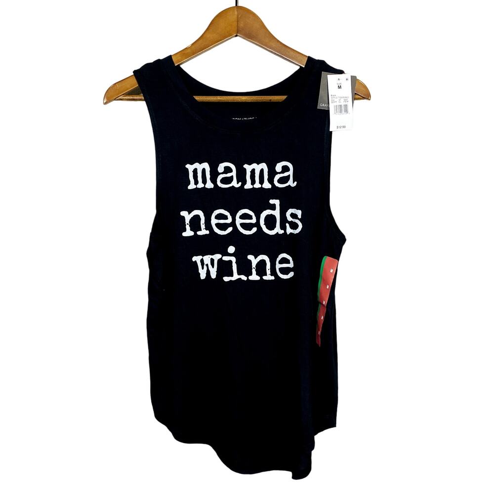 NEW! Grayson/Threads Mama Needs Wine Tank Top Sleeveless Casual - M